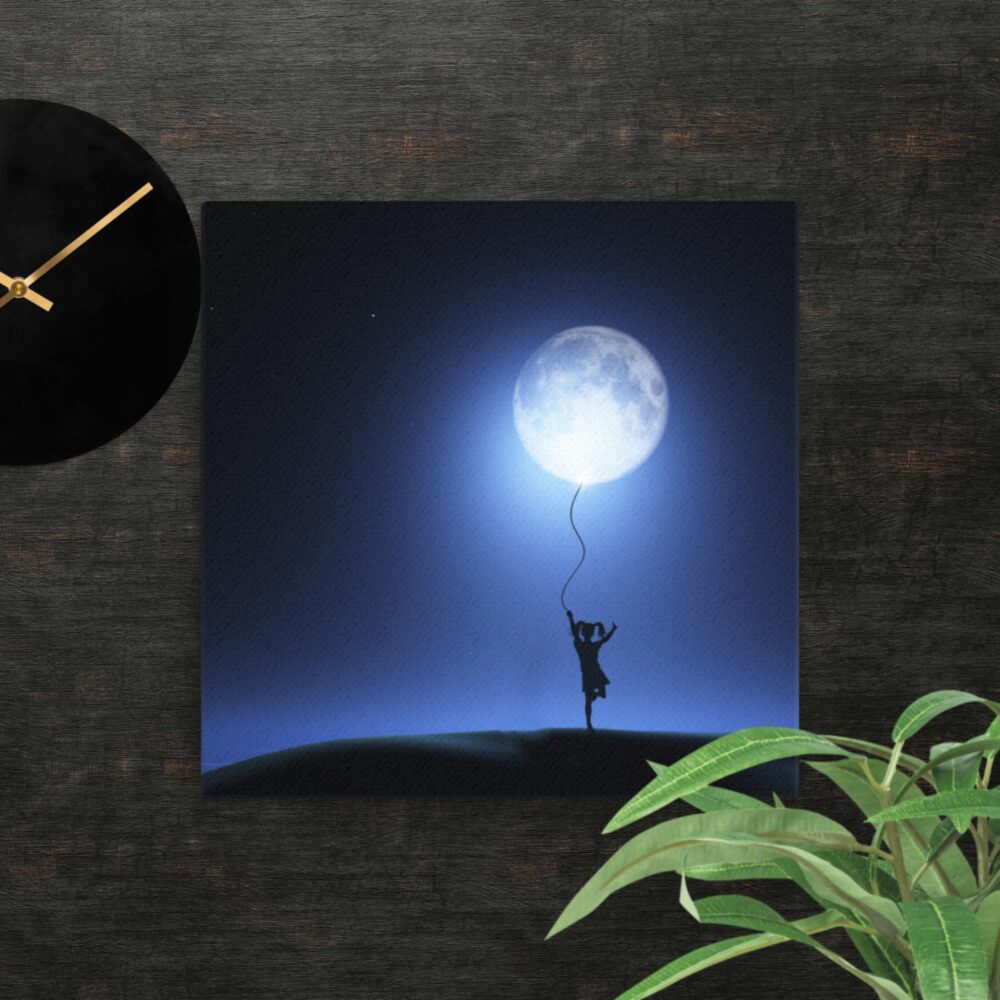 Girl under the moon canvas - Image 3