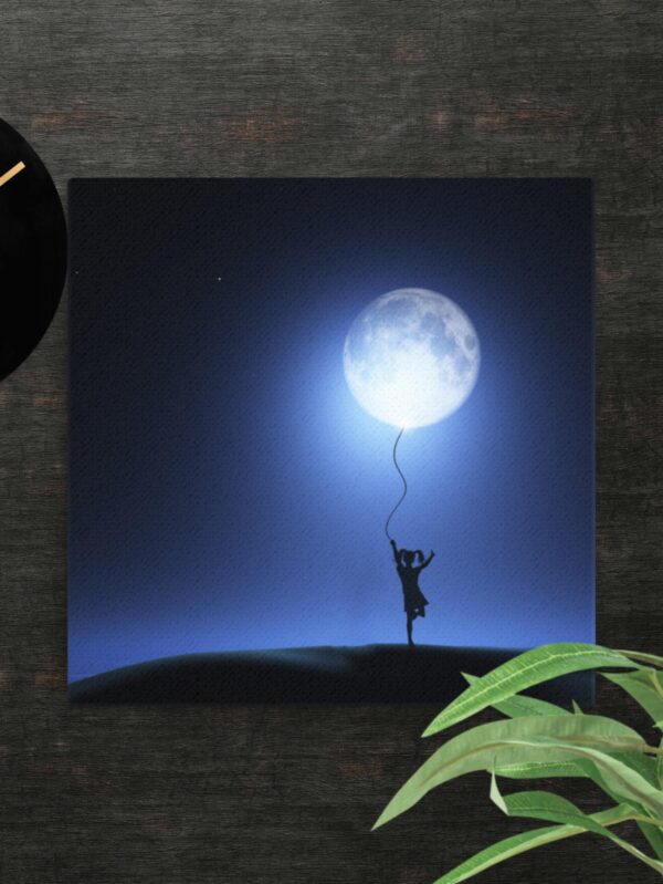 Girl under the moon canvas - 16×16