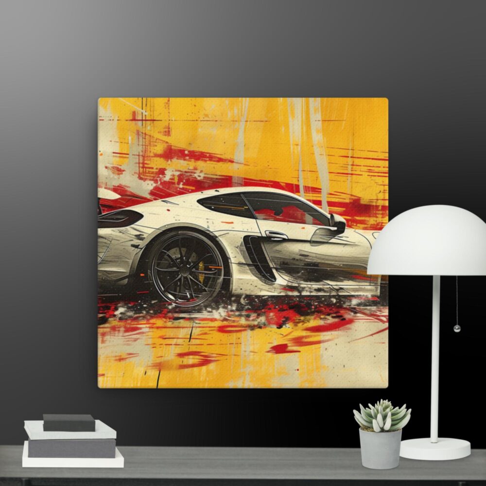 White sports car canvas - Image 3