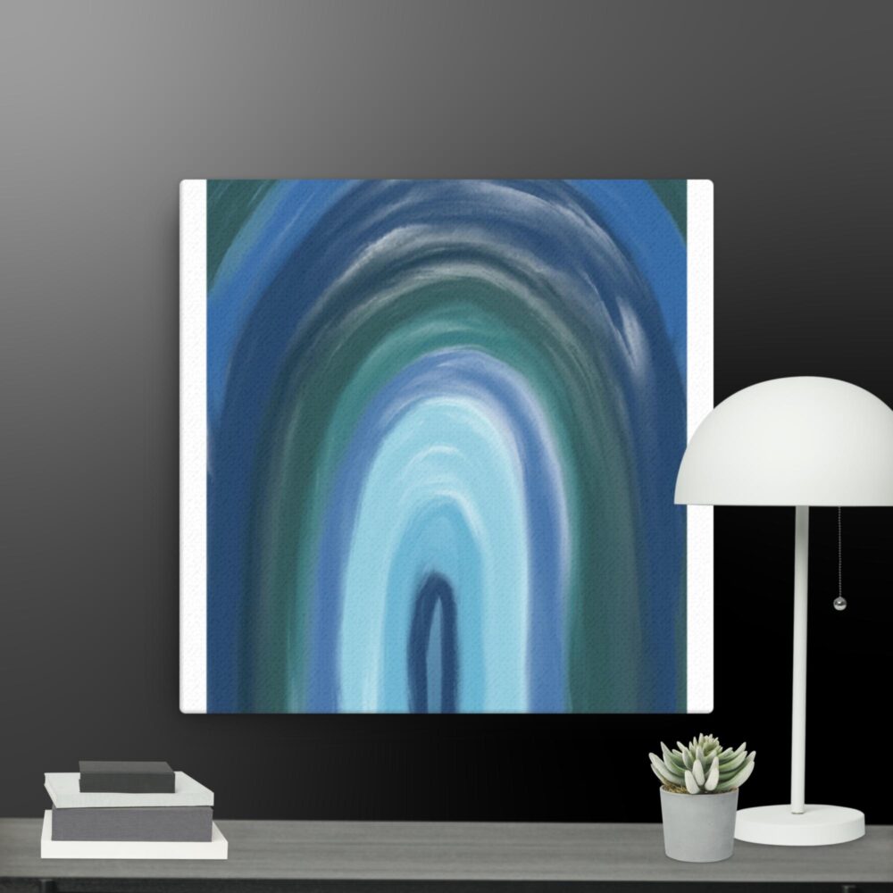 Contemporary shades of blue canvas - Image 3