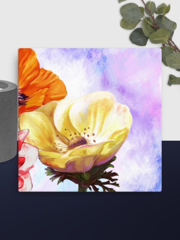Bright flowers canvas - 16×16