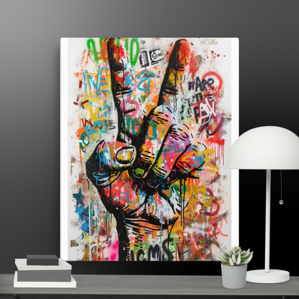 Peace Out Pop Art Canvas - Image 2
