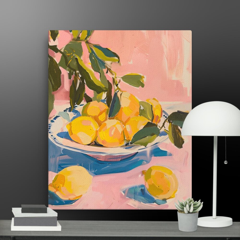 Lemons in a bowl canvas - Image 2