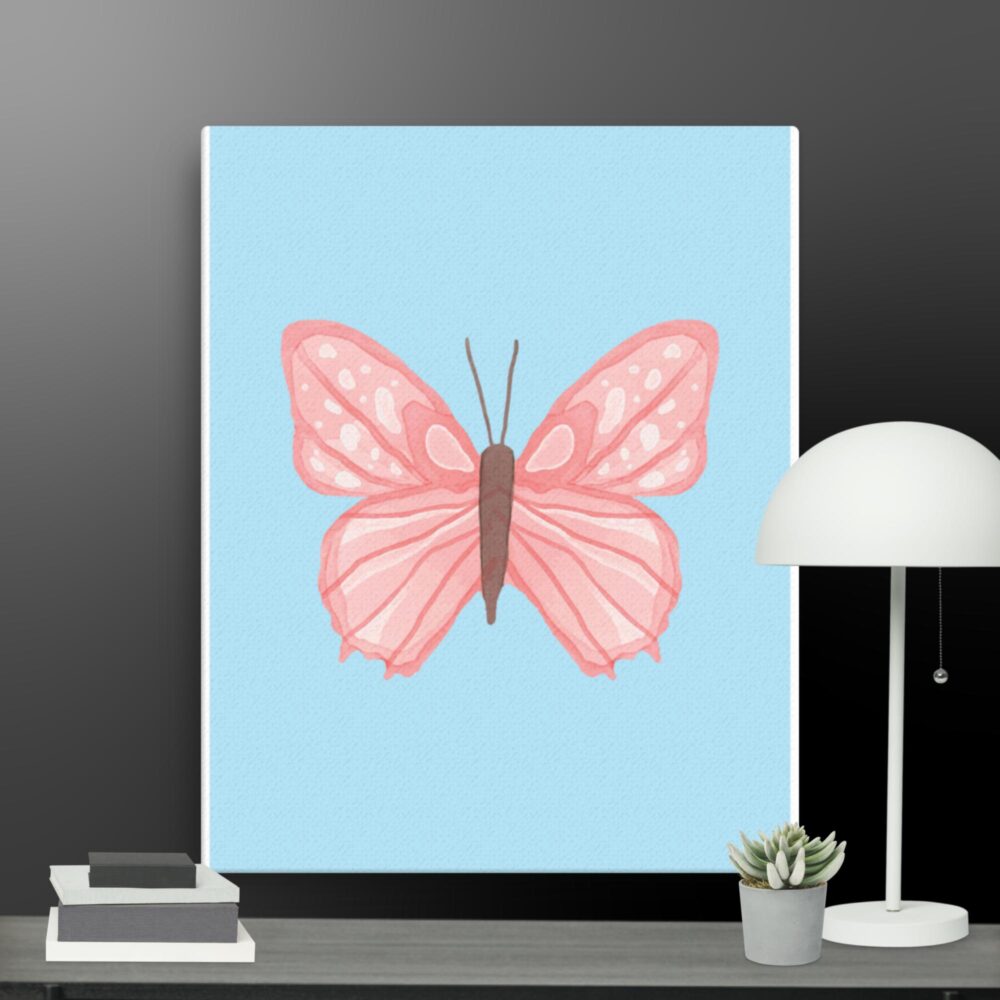 Pink butterfly canvas - Image 2