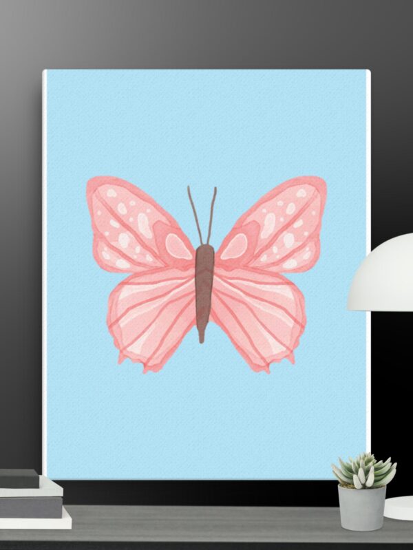 Pink butterfly canvas - 16×20