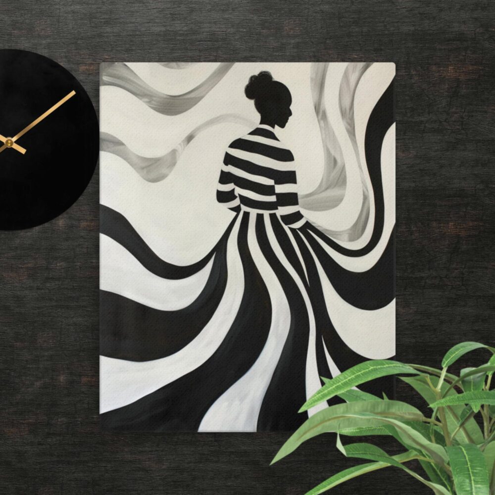 The Black and White Lady canvas - Image 2