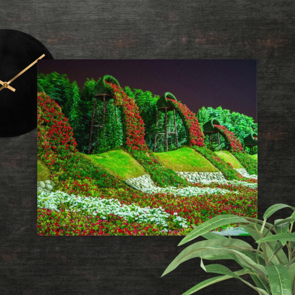 Rows of Flowers canvas - Image 4