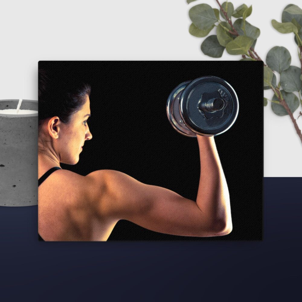 Girl with weights canvas - Image 4