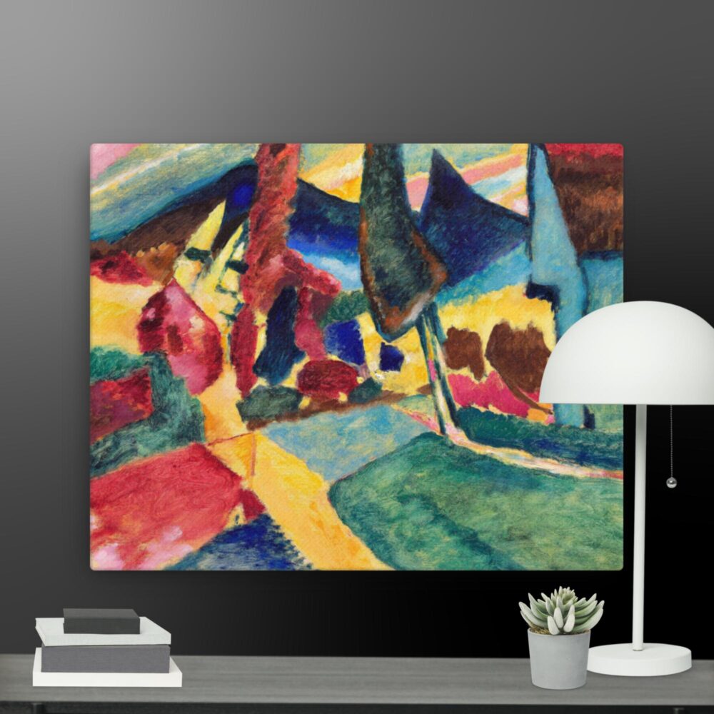 Landscape with two poplars canvas - Image 4
