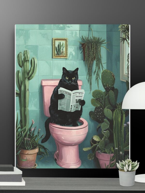Black cat canvas - 16×20