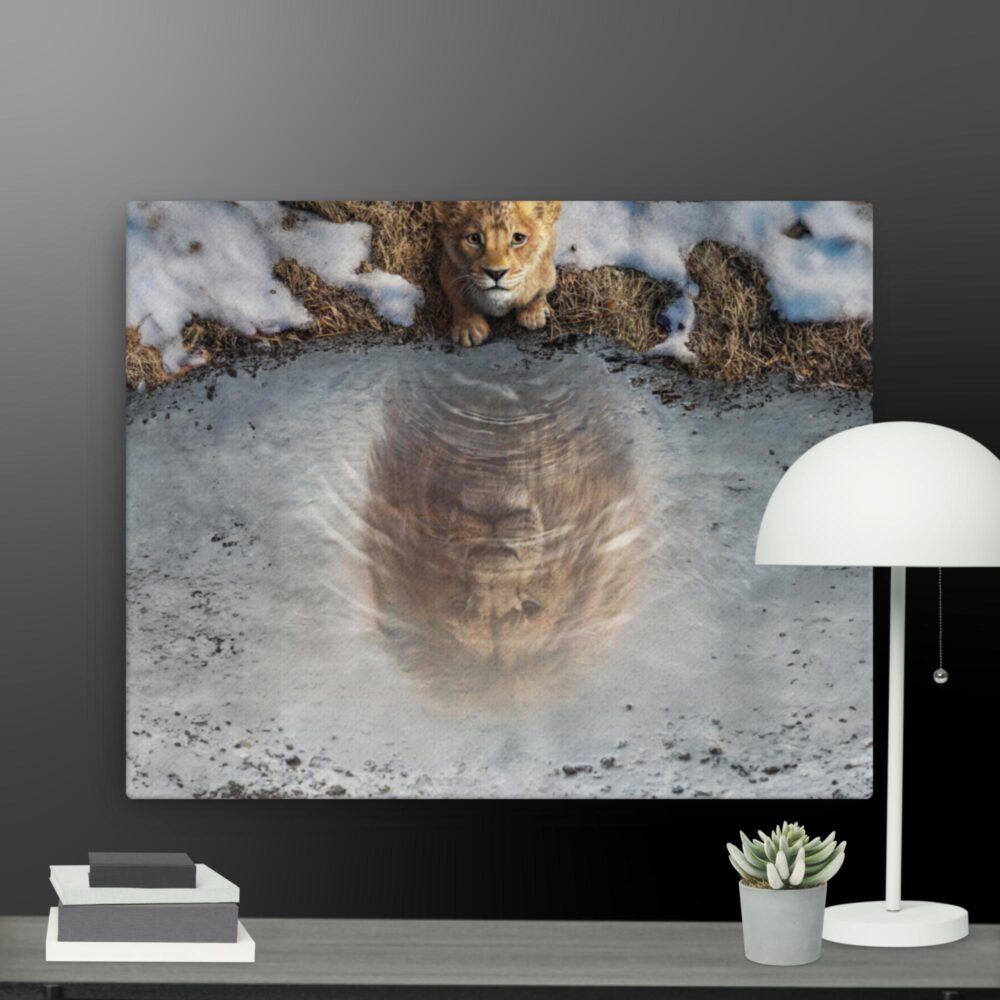 Lion reflection canvas - Image 4