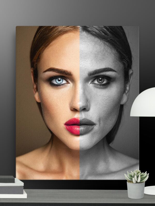 Black and white beauty scene canvas - 16×20