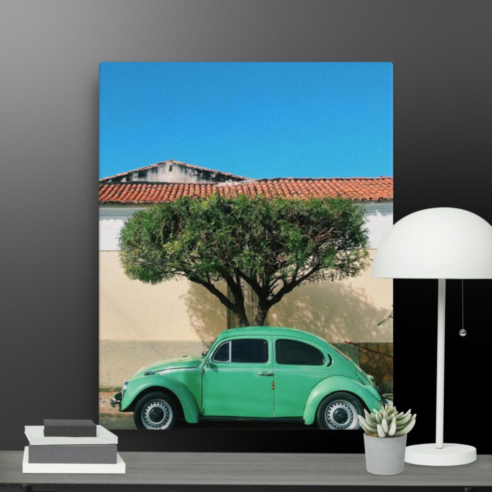 Green car scene canvas - Image 4