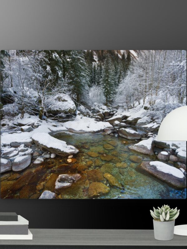 River with snow scene canvas - 16×20