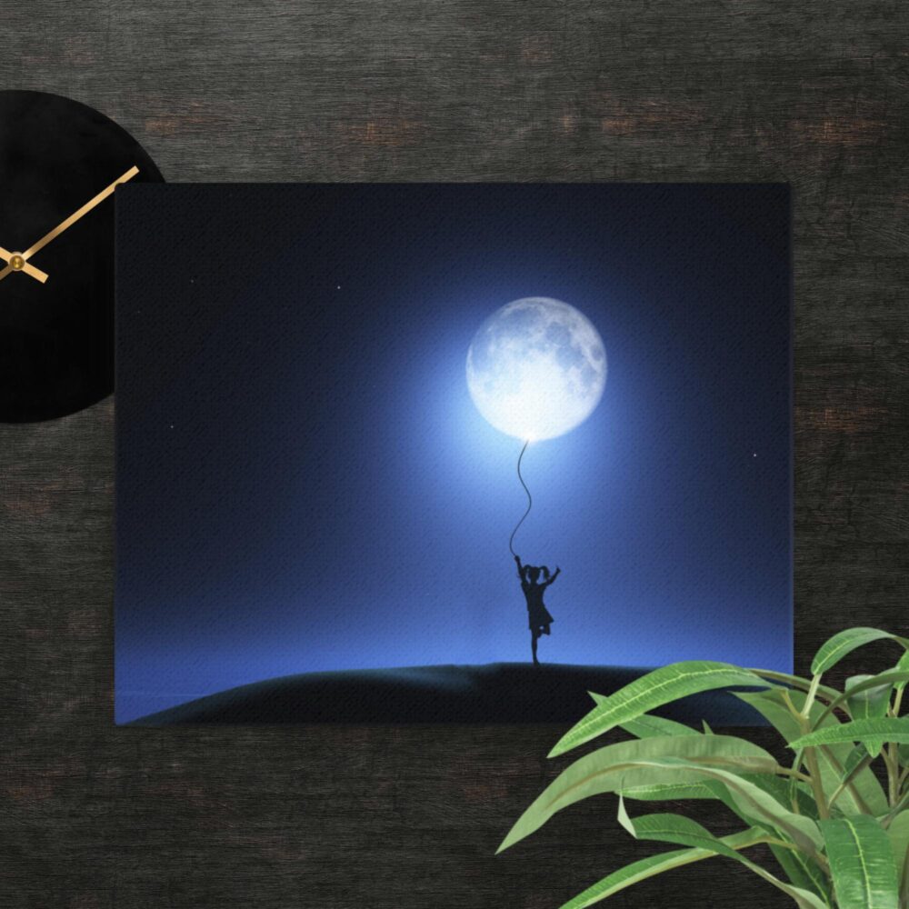Girl under the moon canvas - Image 4