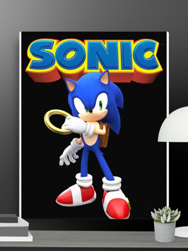 Sonic with gold ring canvas - 16×20