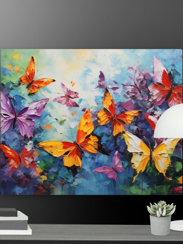 Bright colourful butterflies scene canvas - 16×20