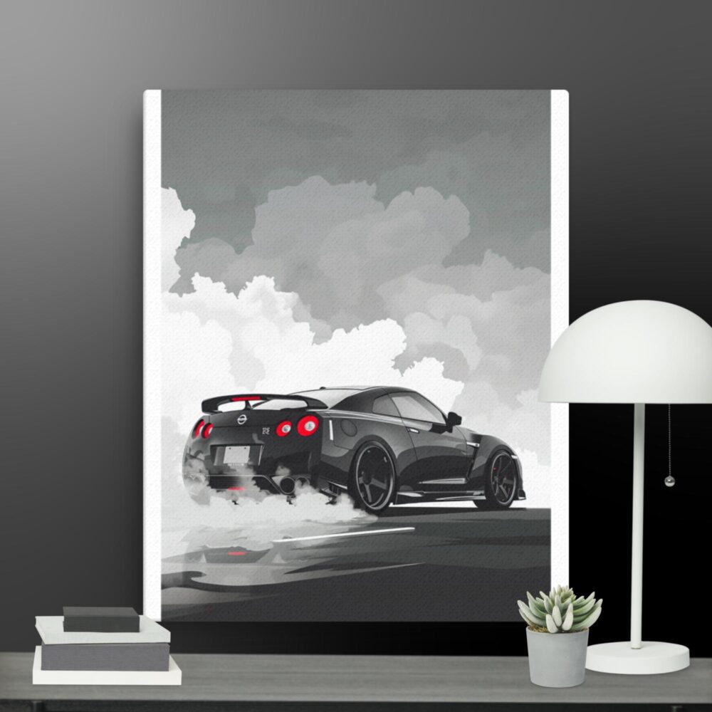 Black car scene canvas - Image 2