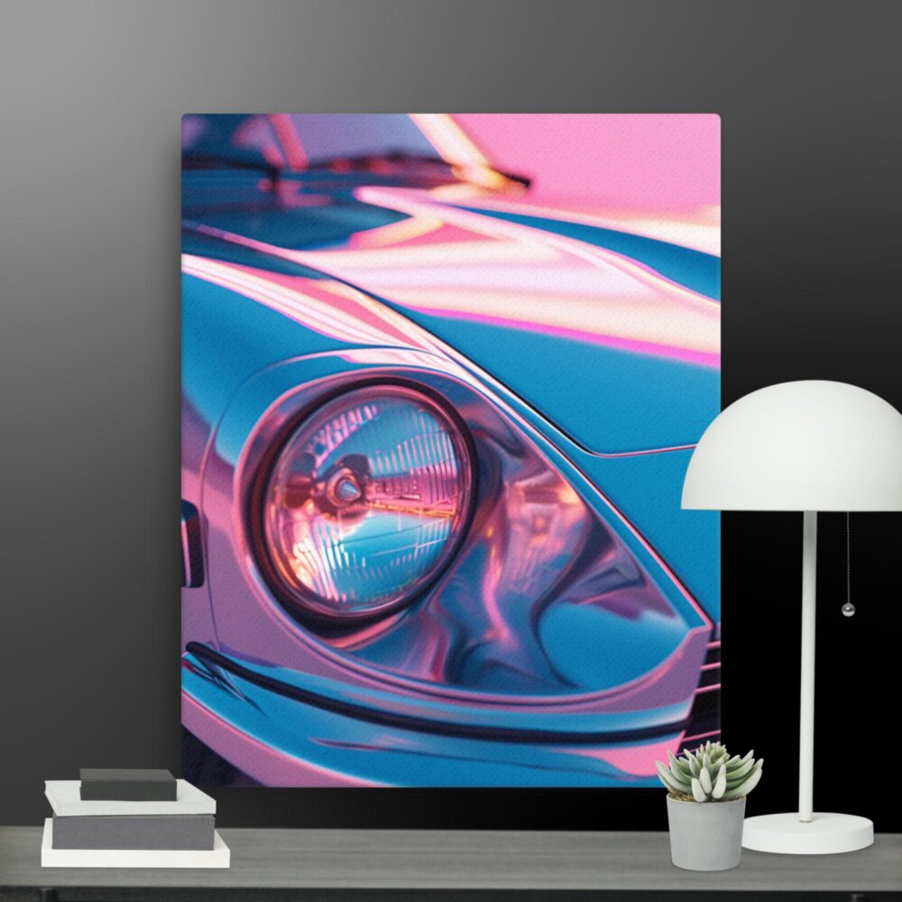 Pink car scene canvas - Image 4