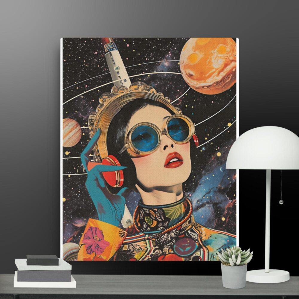 Woman in space canvas - Image 2