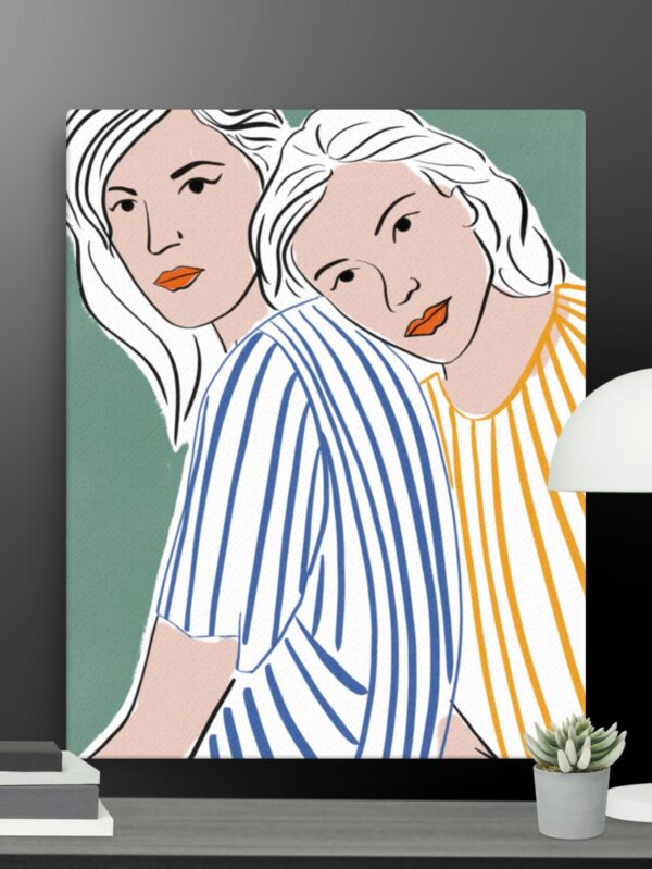 Contemporary sisters canvas - 16×20