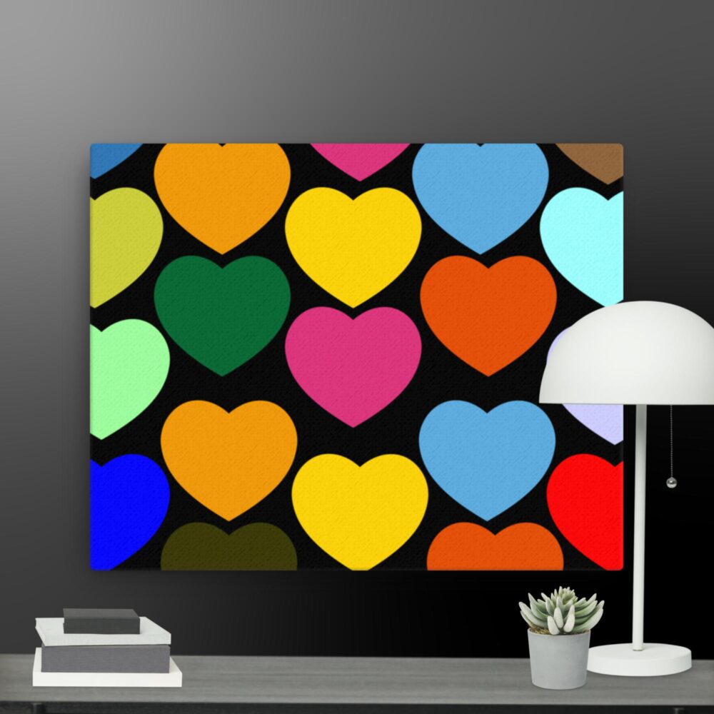 Coloured hearts canvas - Image 4