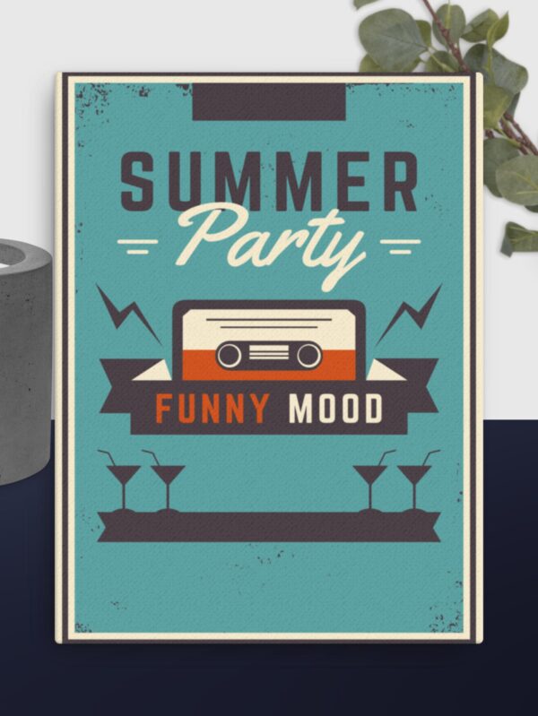 Retro Summer Party canvas - 18×24