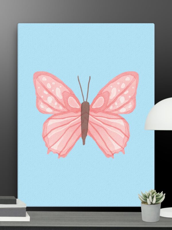 Pink butterfly canvas - 18×24
