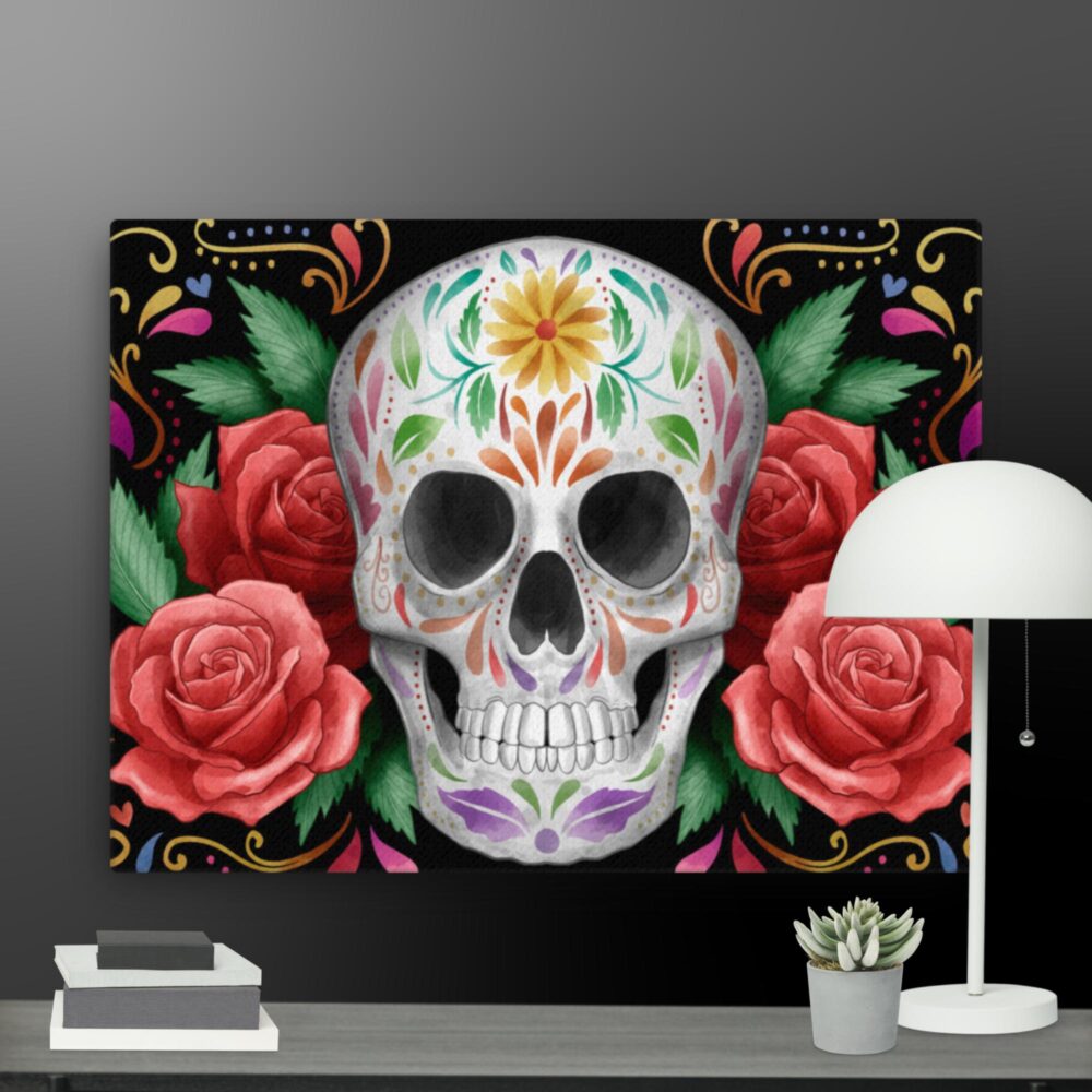Skull with roses canvas - Image 5