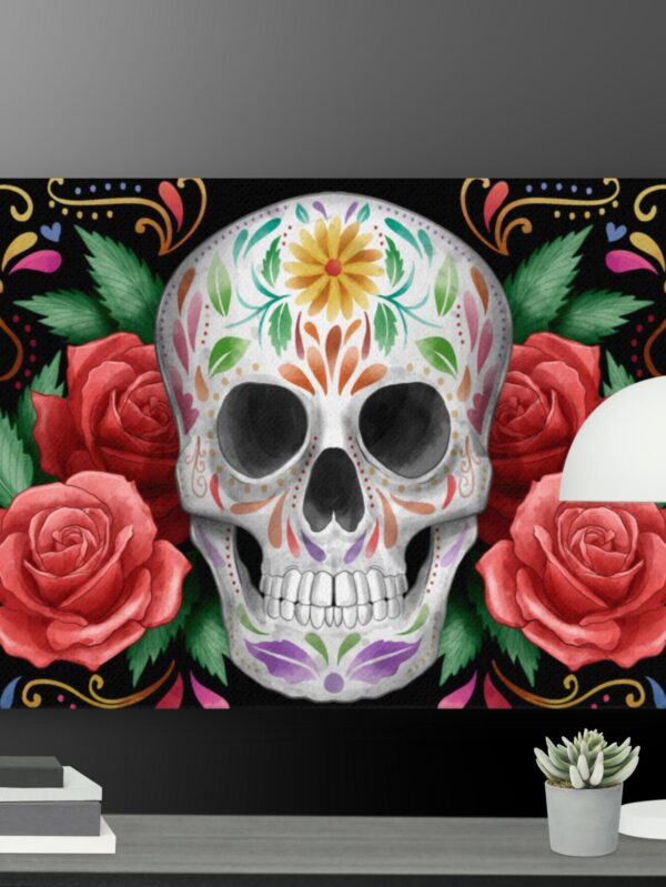 Skull with roses canvas - 18×24