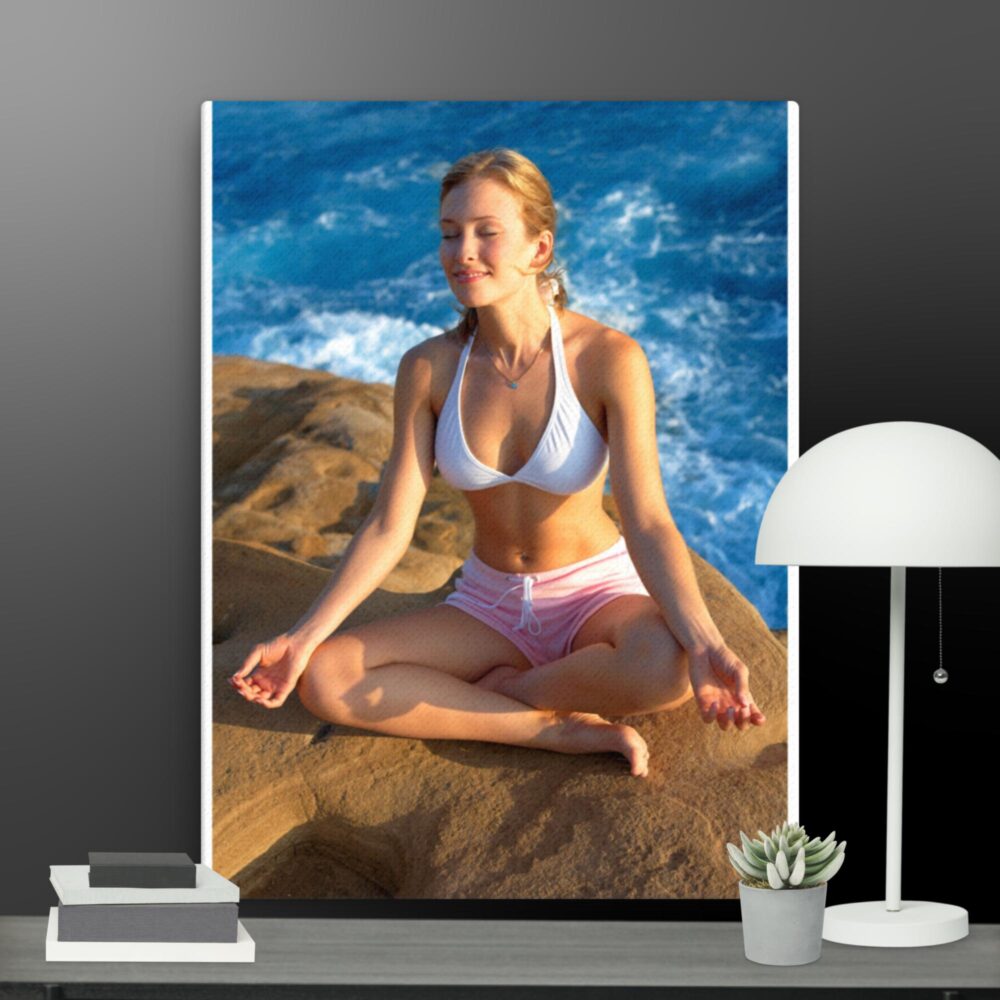 Yoga by the sea canvas - Image 2