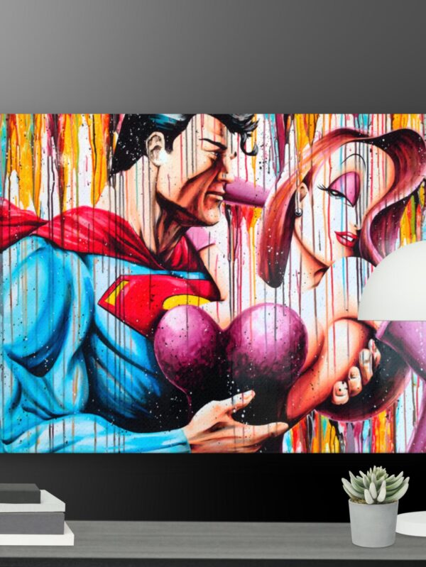 Jessica Rabbit and Superman canvas - 18×24