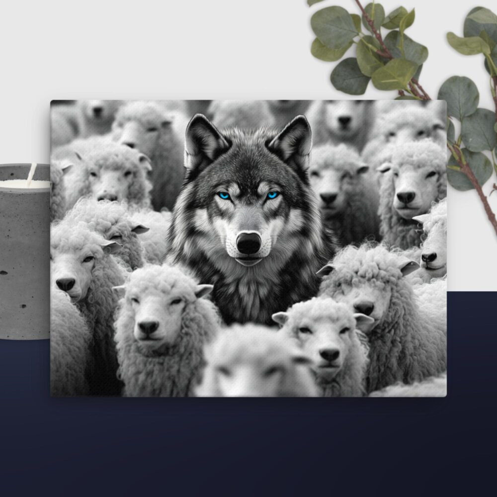 Wolf with sheep canvas - Image 5