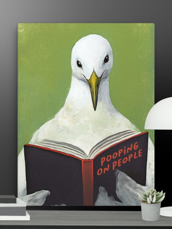 Funny Seagull Toilet canvas - 18×24