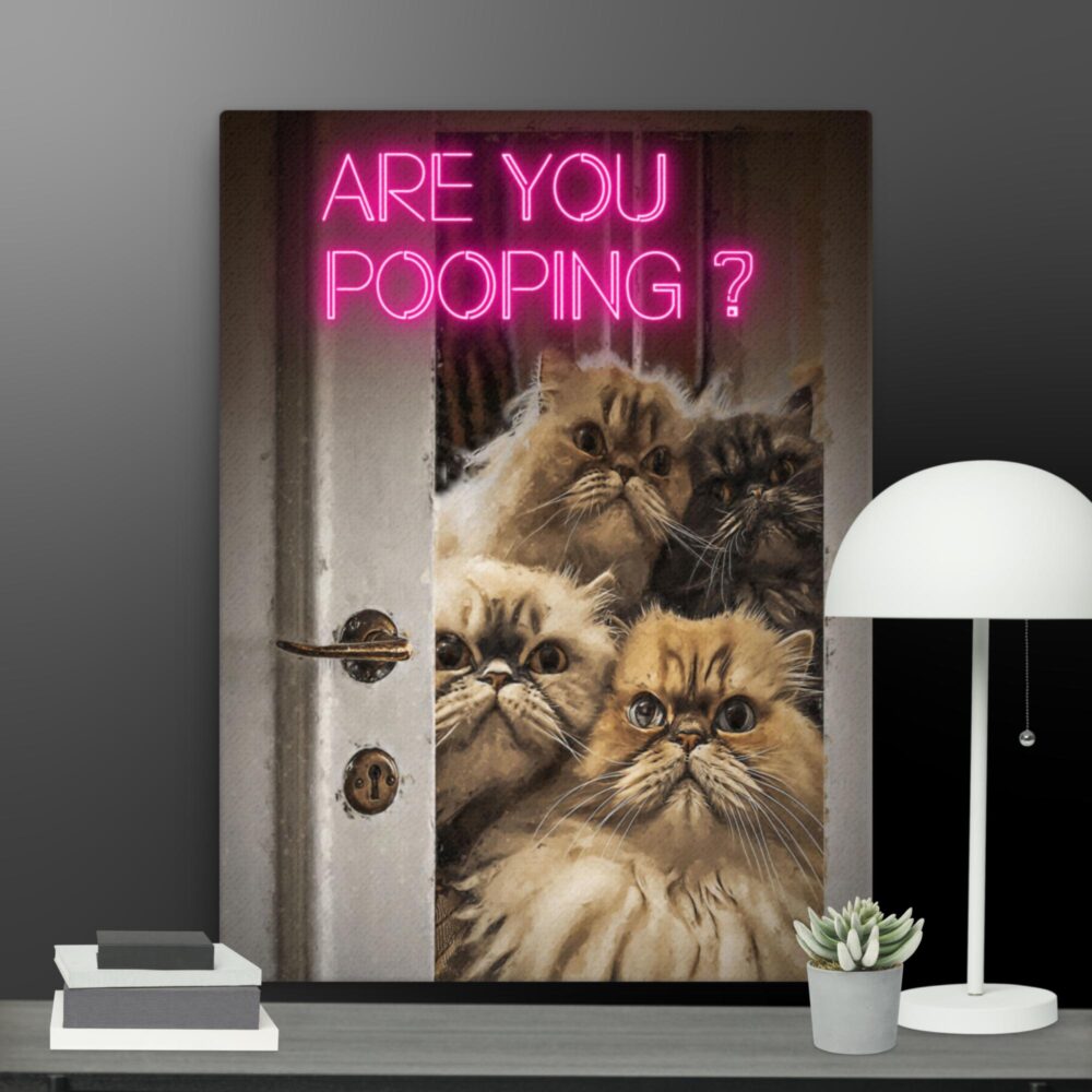 Funny cat bathroom canvas - Image 3