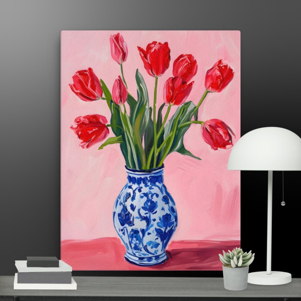 Vase of Tulips Canvas - Image 3