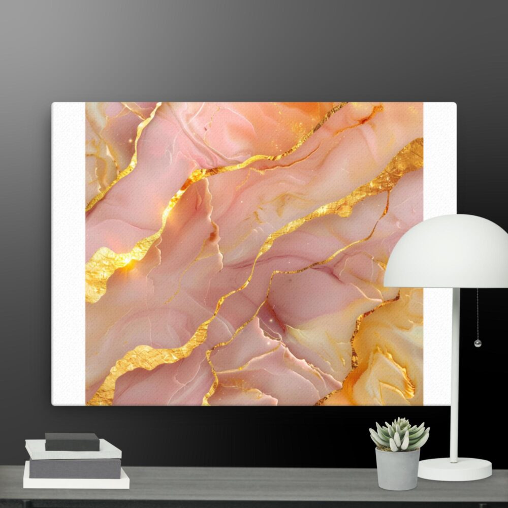 Gold and Pink canvas - Image 5
