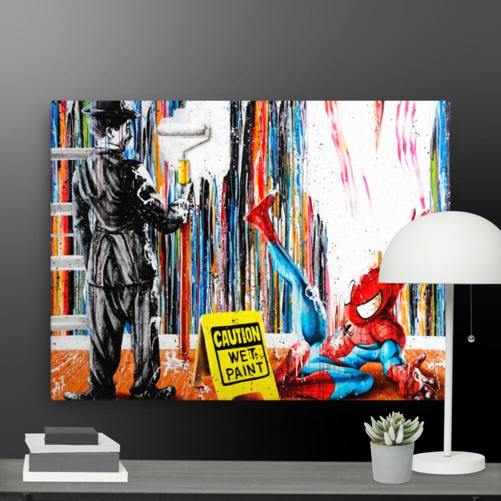 Spiderman and Chaplin canvas - Image 5