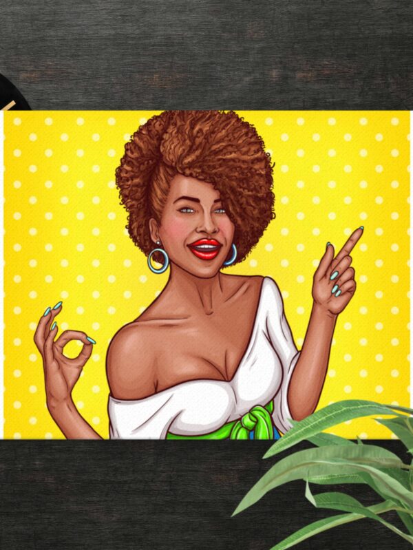 Bright Afro woman scene canvas - 18×24