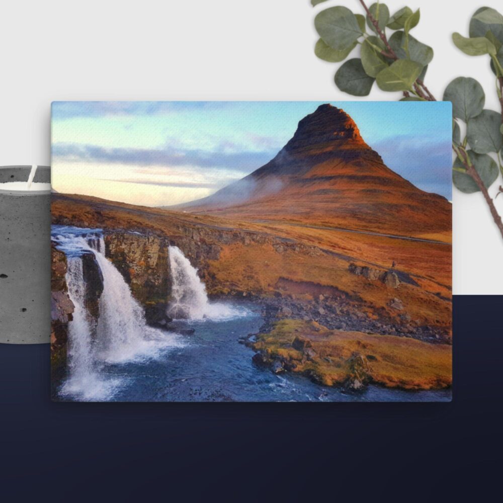 Waterfall scene canvas - Image 5