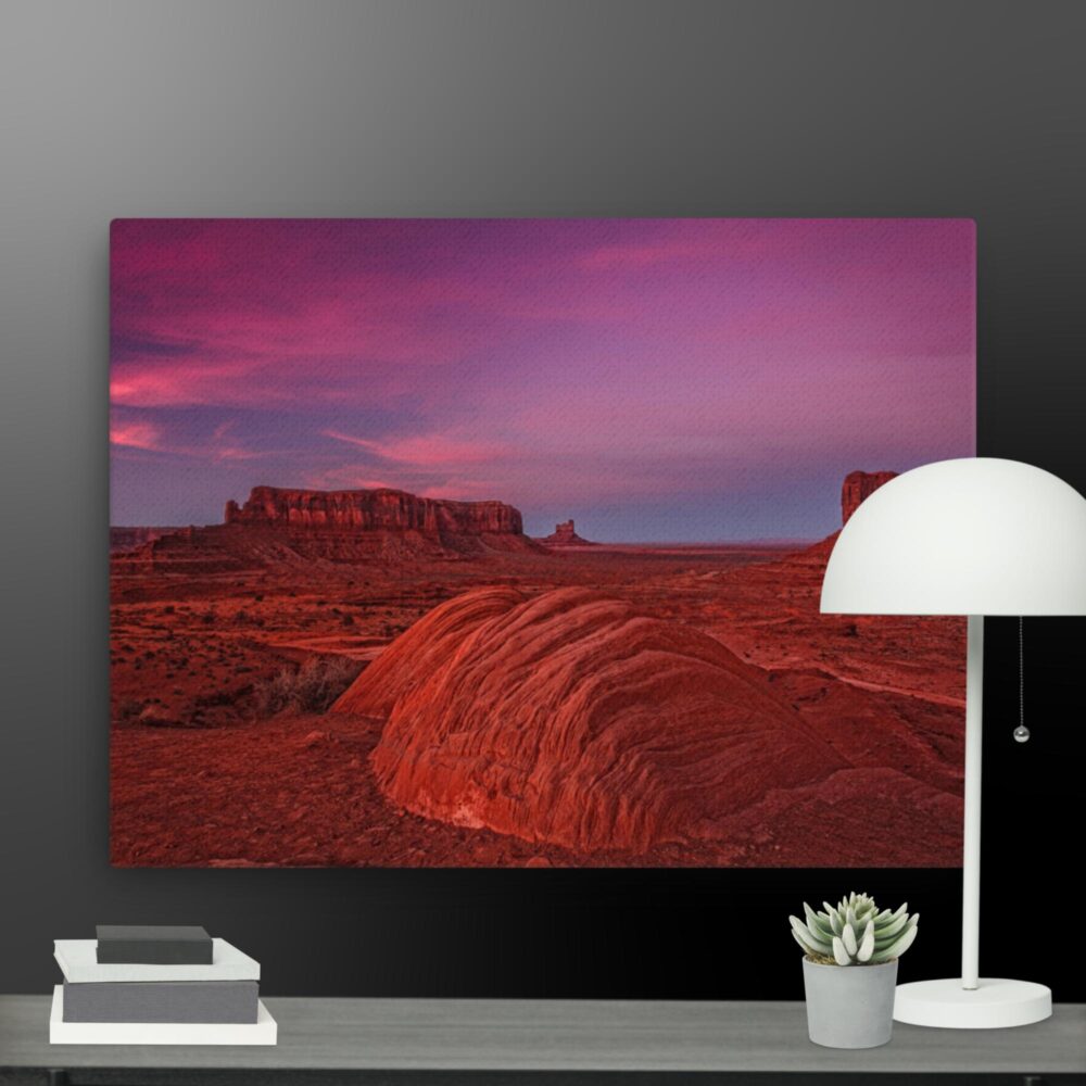 Pink sky in the desert canvas - Image 5