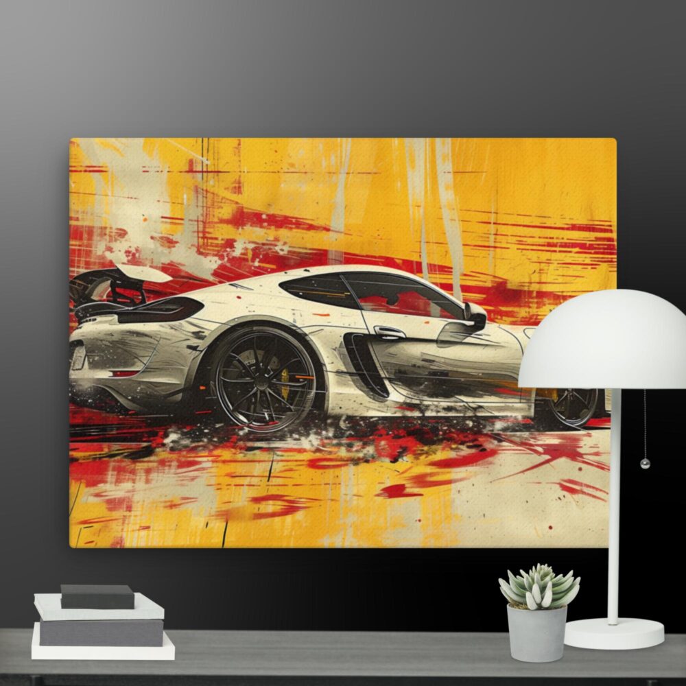 White sports car canvas - Image 5
