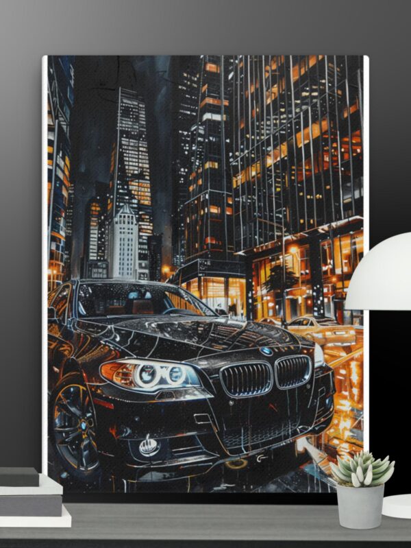 Black BMW Scene canvas - 18×24