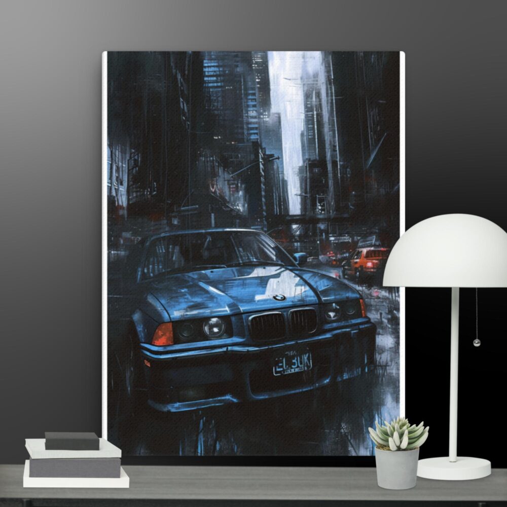 Blue BMW Scene canvas - Image 2