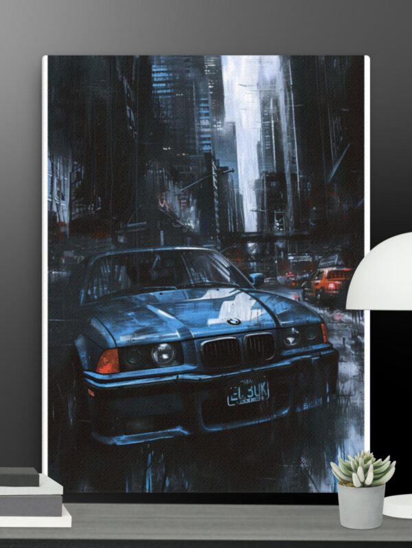 Blue BMW Scene canvas - 18×24
