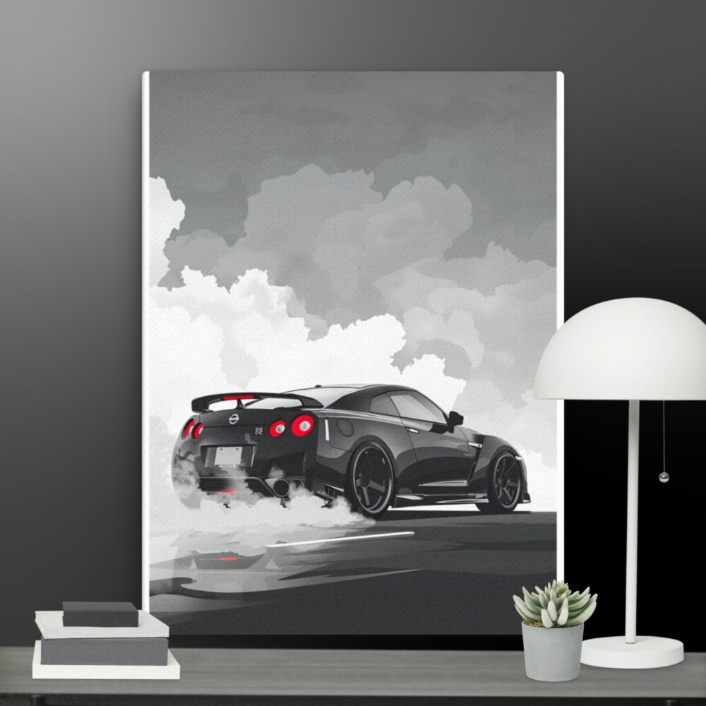 Black car scene canvas - Image 3