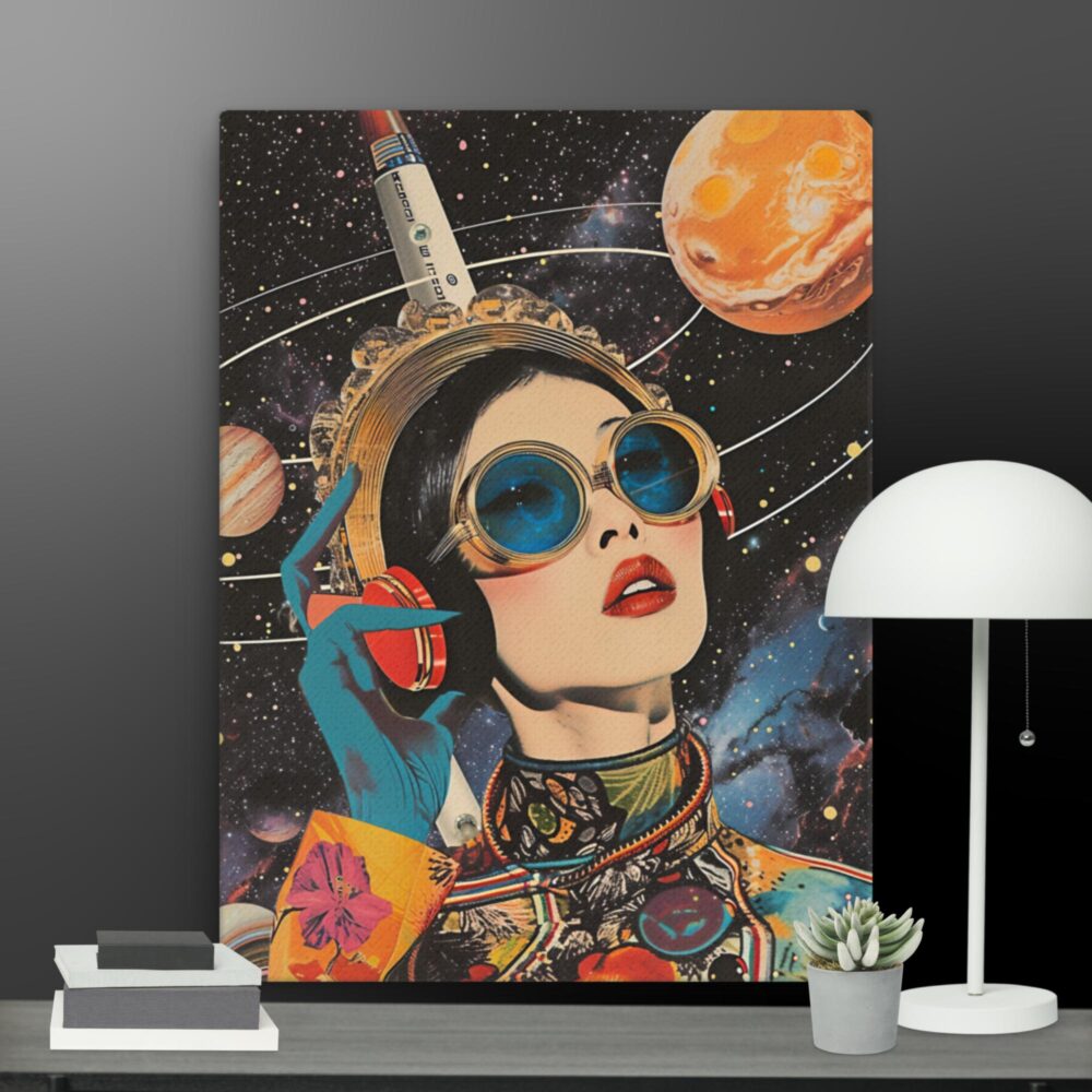 Woman in space canvas - Image 3
