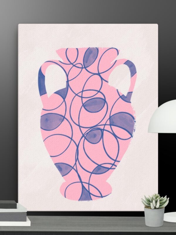 Contemporary pink vase canvas - 18×24
