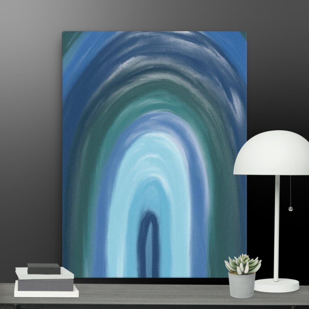 Contemporary shades of blue canvas - Image 5