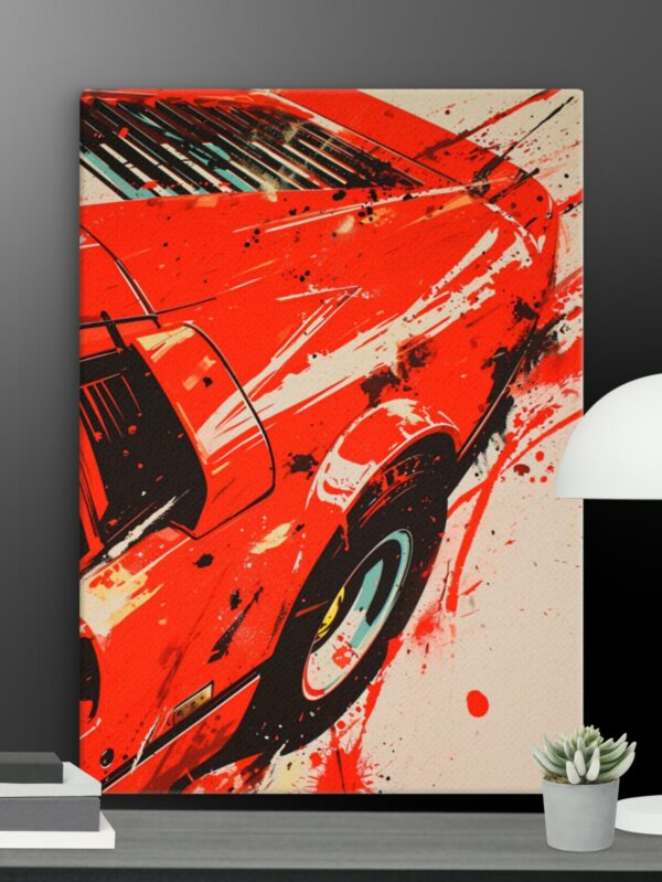 Red car canvas - 20×28